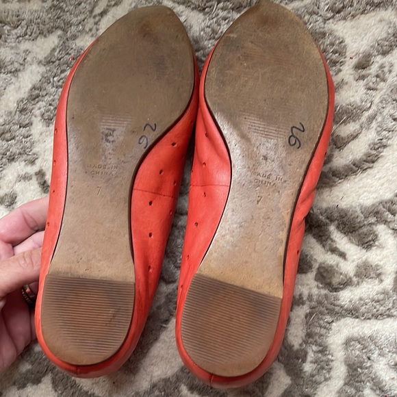 Madewell sidewalk skimmer Ballet flats size 7 pumpkin orange - Picture 5 of 7